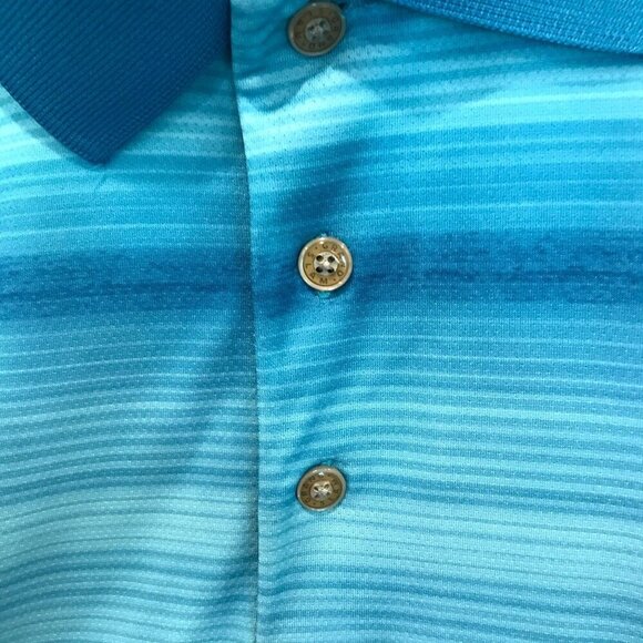 Grand Slam Air Flow Men's 3-Button Turquoise Striped Golf Polo Shirt Sz XXL - Picture 3 of 14